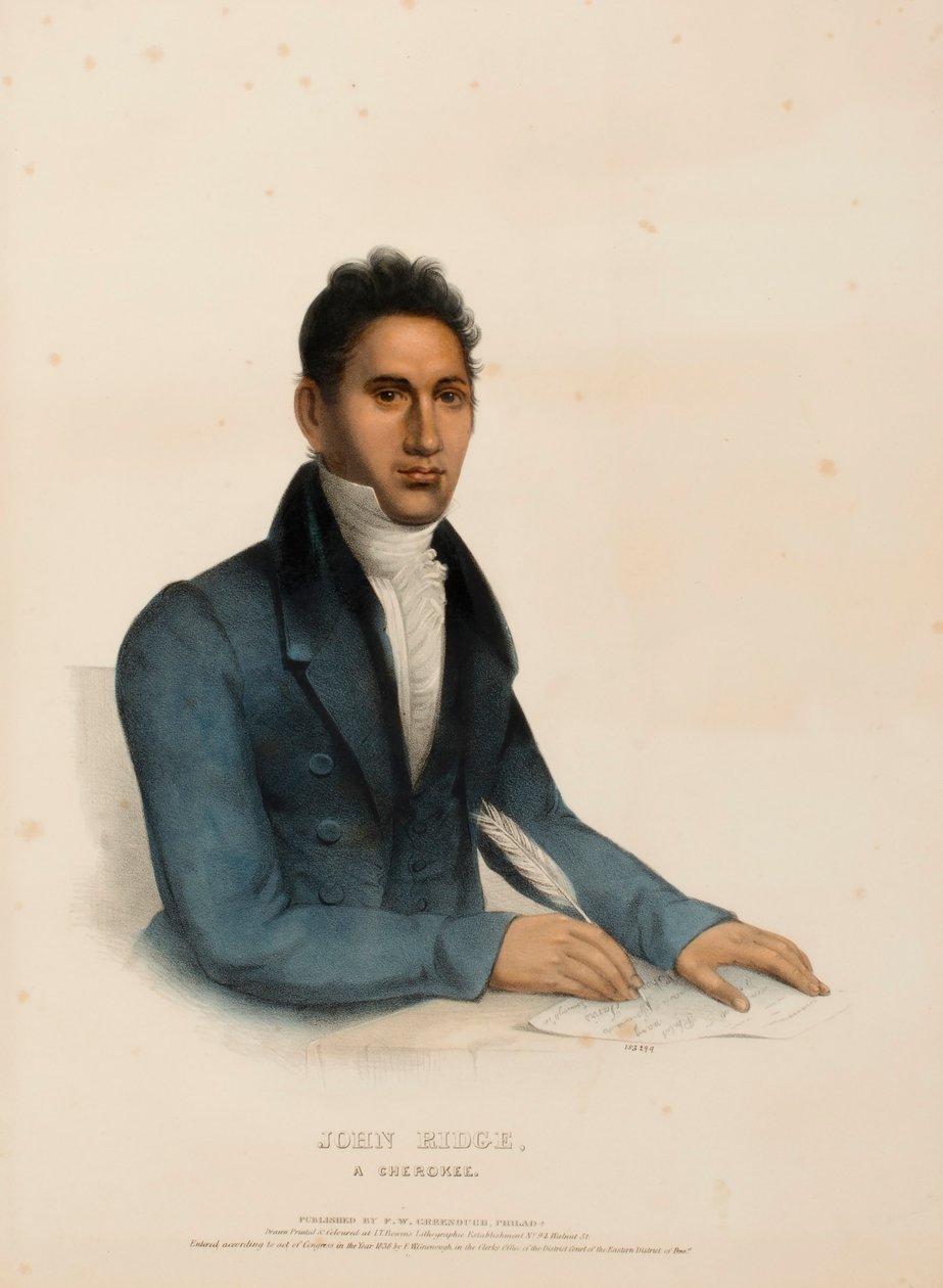 JOHN RIDGE, UM CHEROKEE, de História das tribos indígenas da América do Norte de Charles Bird King