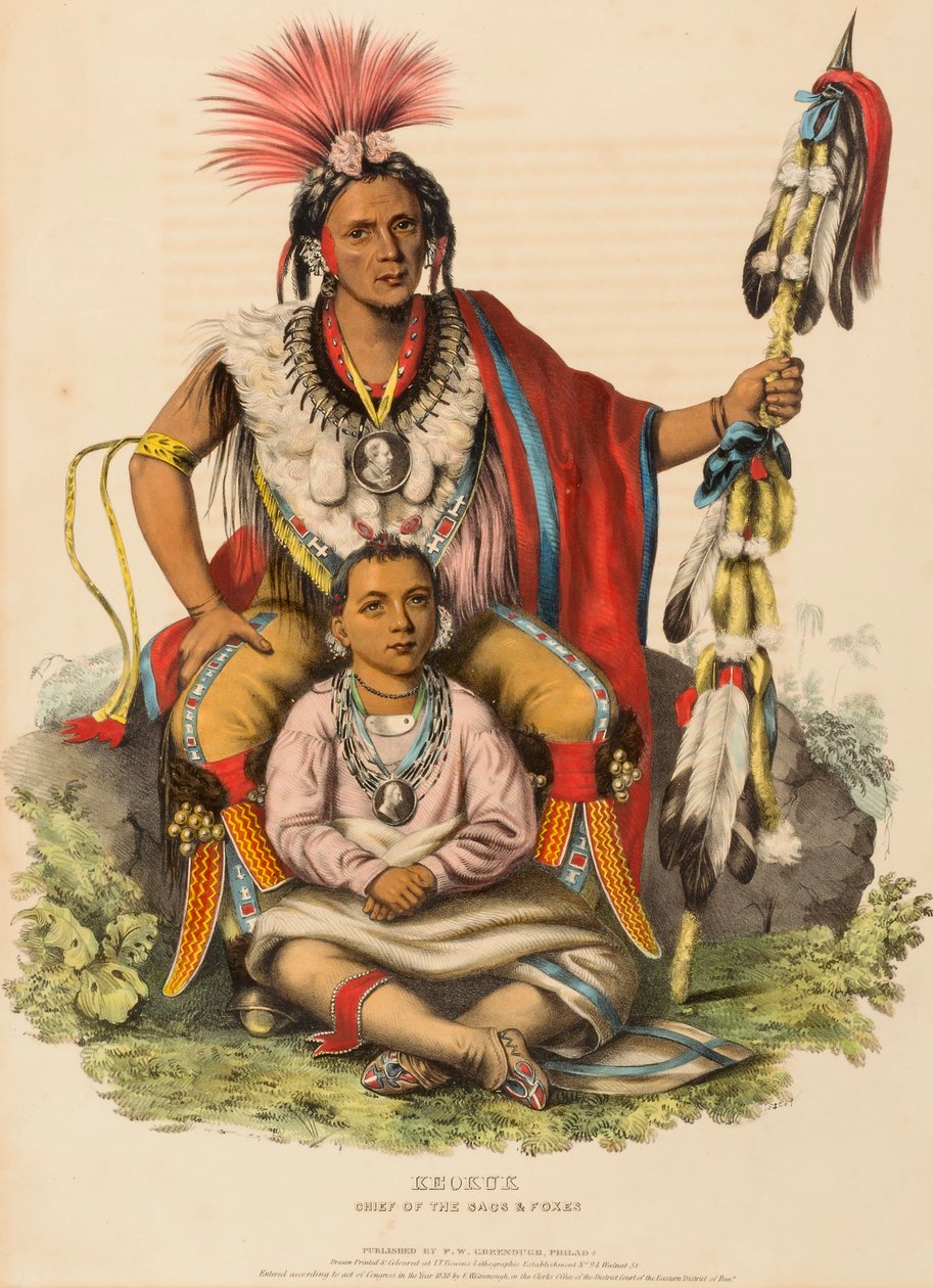 KEOKUK. CHIEF OF THE SACS AND FOXES, de History of the Indian Tribes of North America de Charles Bird King