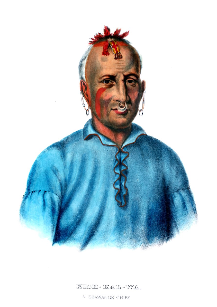 Kishkalwa, um chefe Shawnee de Charles Bird King