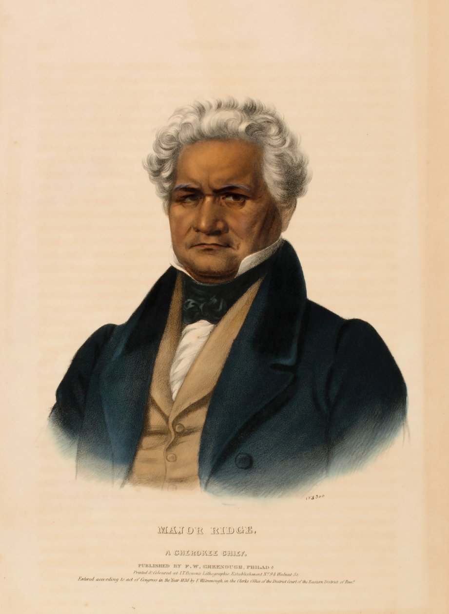 MAJOR RIDGE. A CHIEF CHEROKEE, de History of the Indian Tribes of North America de Charles Bird King