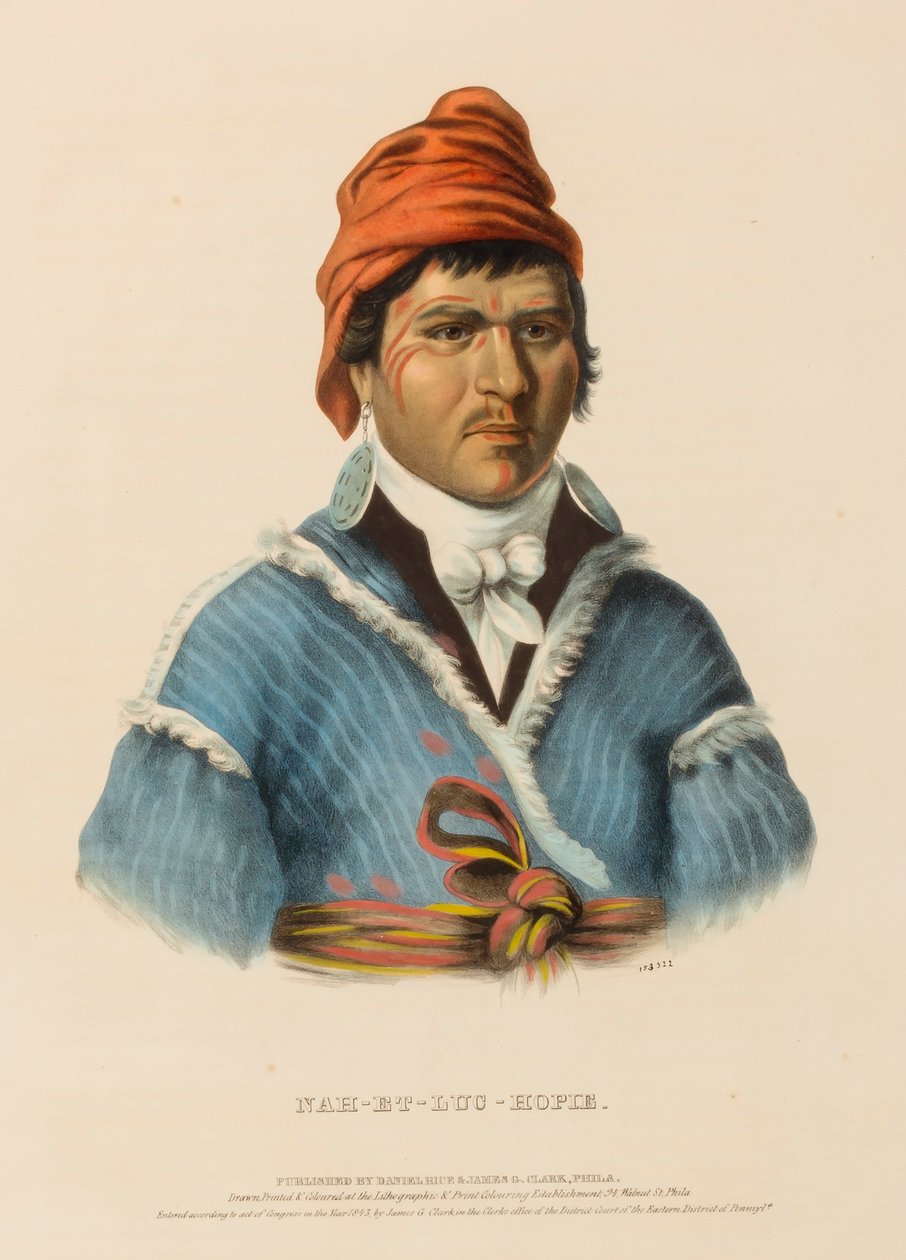 NAH-ET-LUC-HOPIE, de History of the Indian Tribes of North America (História das tribos indígenas da América do Norte) de Charles Bird King