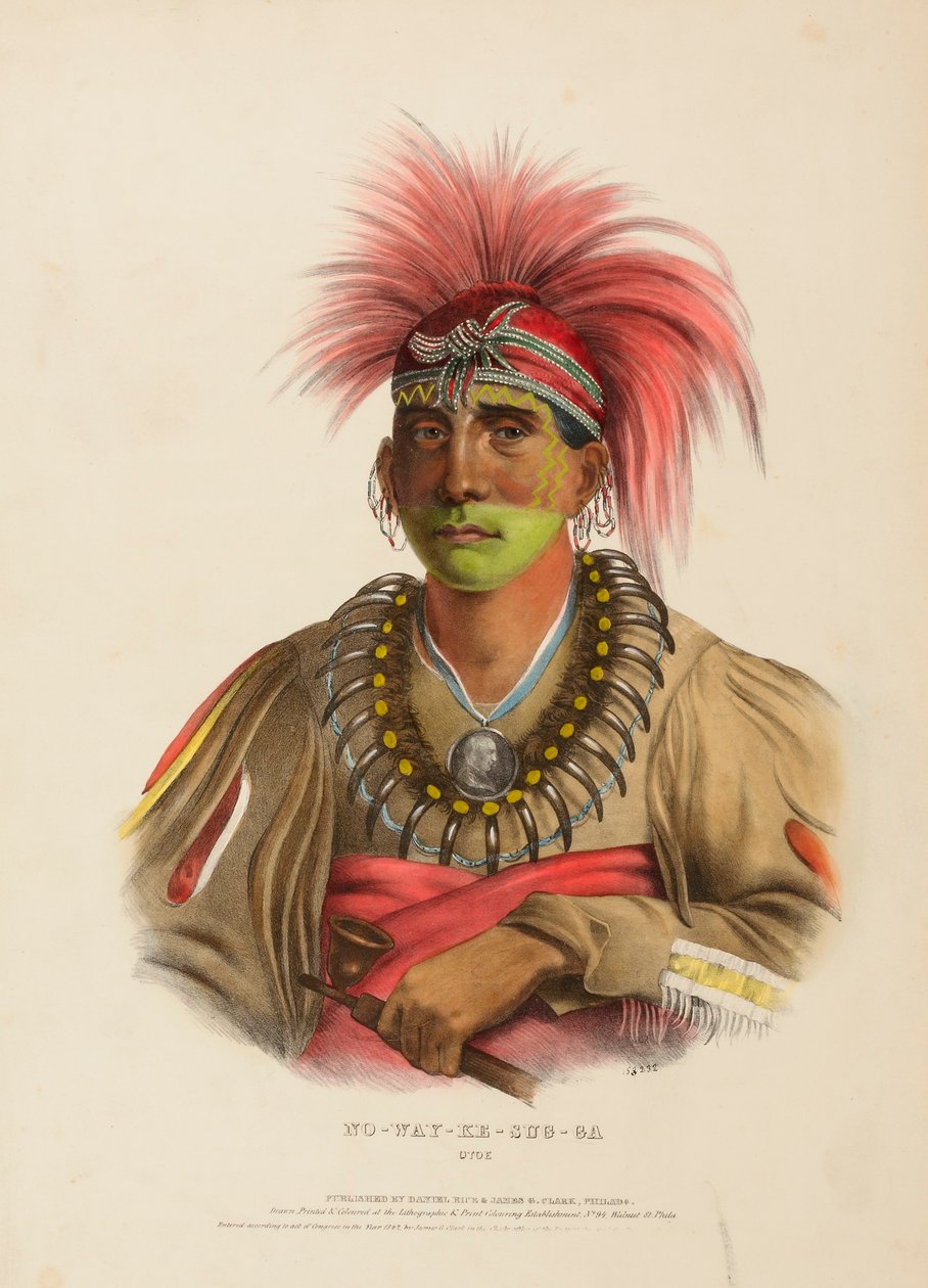 NO-WAY-KE-SUG-GA. OTOE, de History of the Indian Tribes of North America (História das tribos indígenas da América do Norte) de Charles Bird King