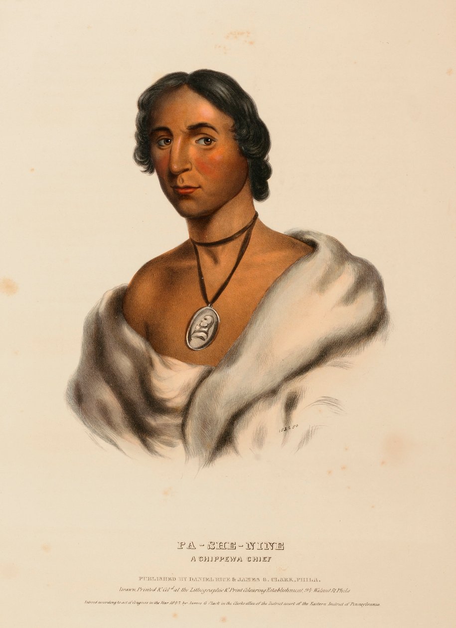 PA-SHE-NINE. A CHIPPEWA CHIEF, de History of the Indian Tribes of North America de Charles Bird King