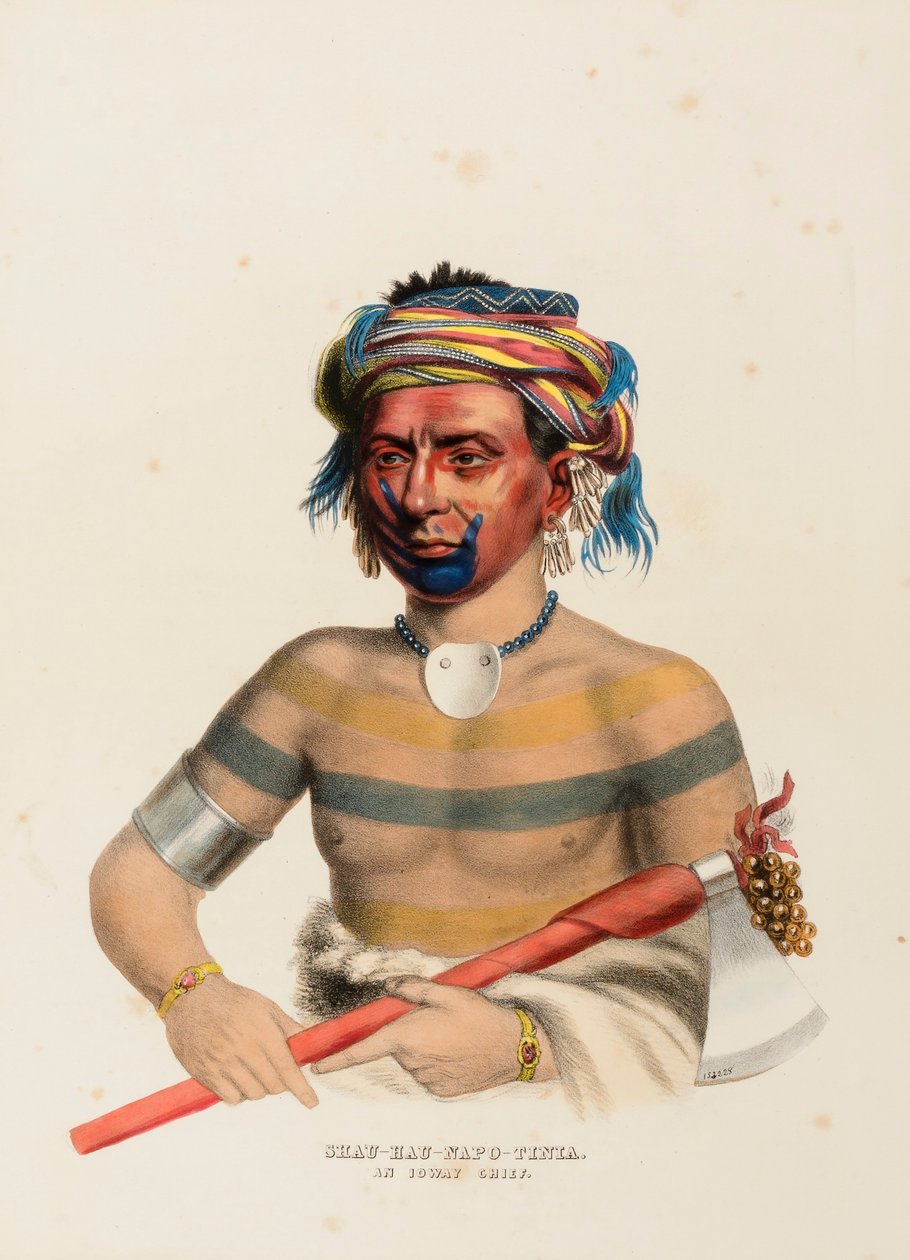 SHAU-HAU-NAPO-TINTA. UM CHEFE IOWAY. de Charles Bird King