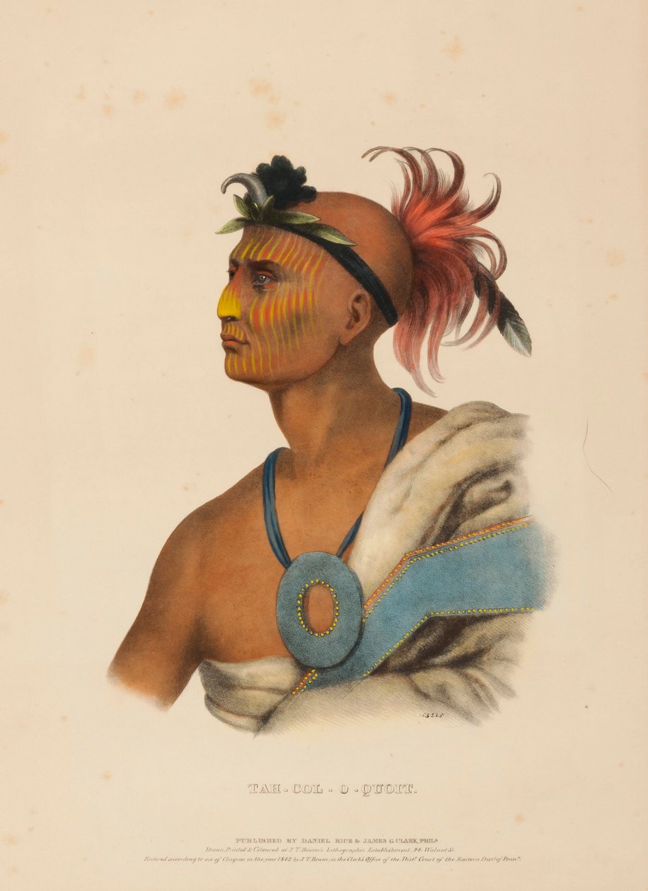 TAH-COL-O-QUOIT, de History of the Indian Tribes of North America (História das tribos indígenas da América do Norte) de Charles Bird King