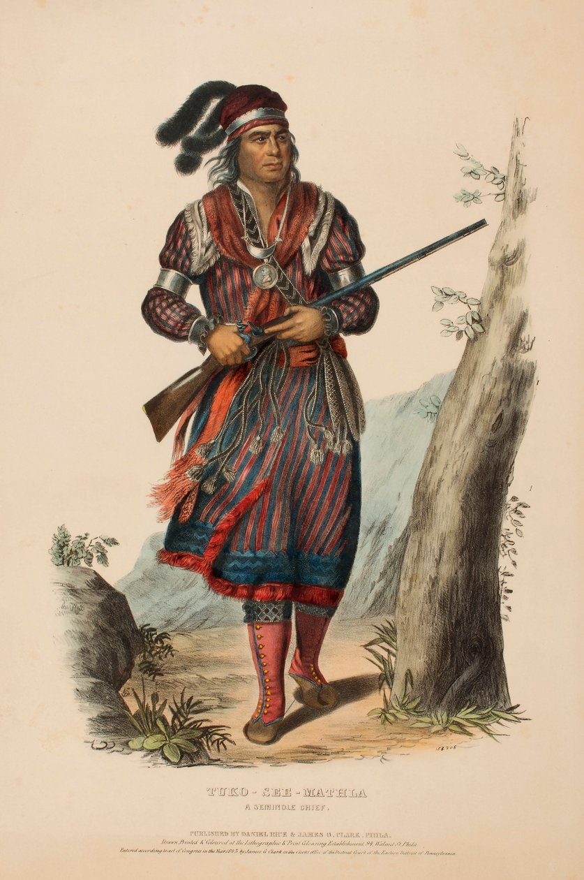 TUKO-SEE-MATHLA. A SEMINOLE CHIEF, do History of the Indian Tribes of North America de Charles Bird King