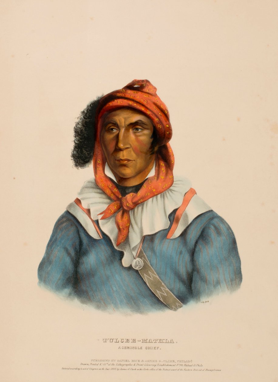 TULCEE-MATHLA. A SEMINOLE CHIEF, de History of the Indian Tribesof North America de Charles Bird King