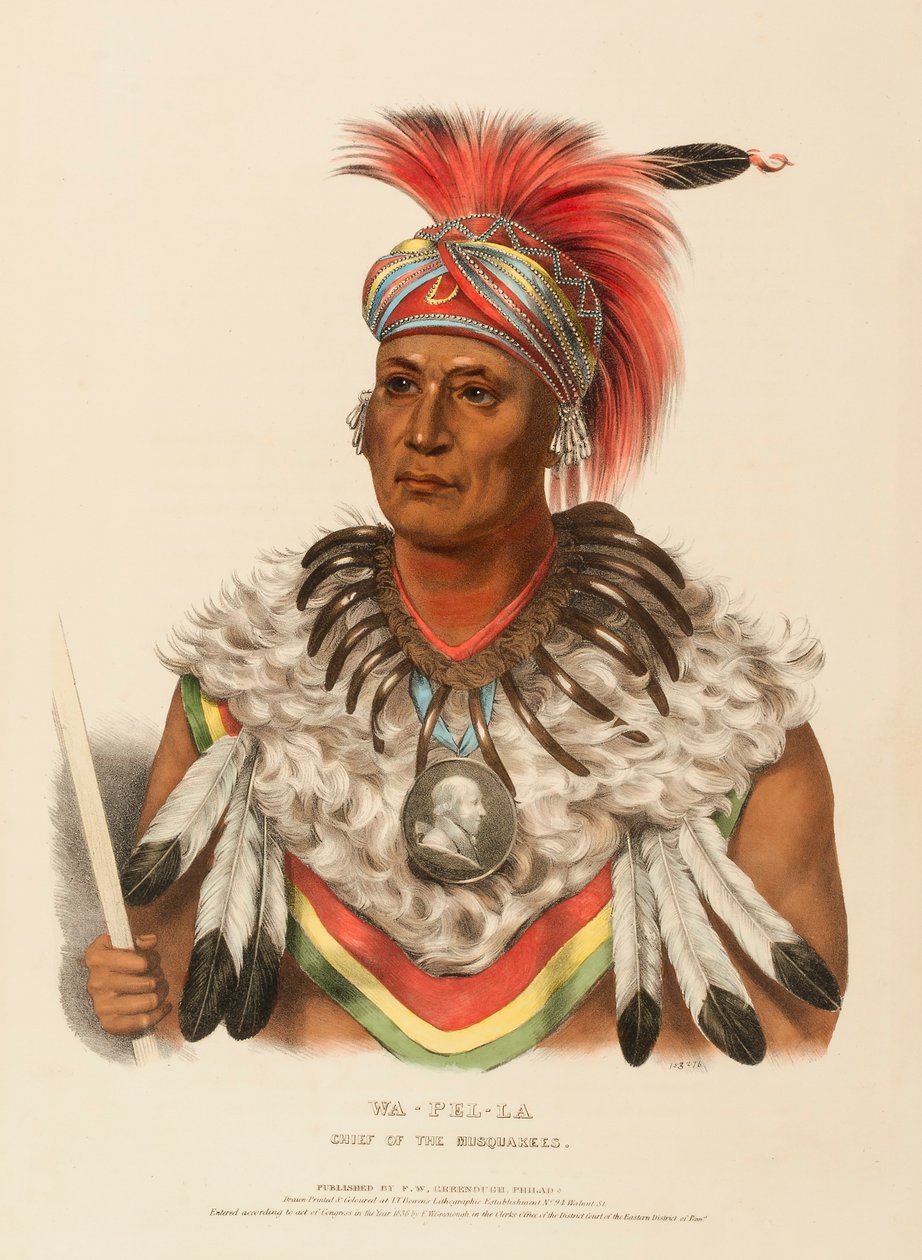 WA-PEL-LA. CHIEF OF THE MUSQUAKEES, de History of the Indian Tribes of North America de Charles Bird King