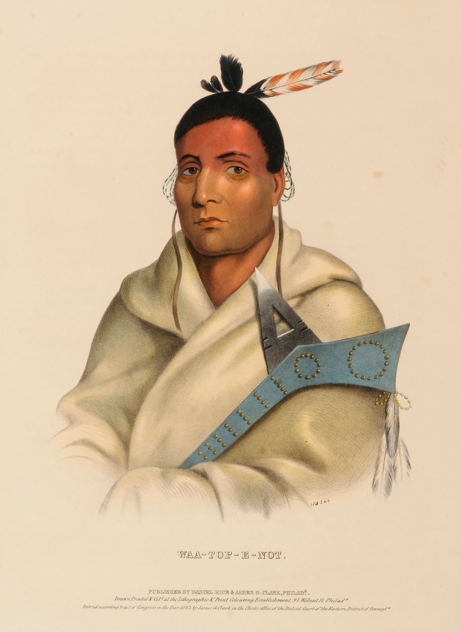 WAA-TOP-E-NOT, de History of the Indian Tribes of North America (História das tribos indígenas da América do Norte) de Charles Bird King