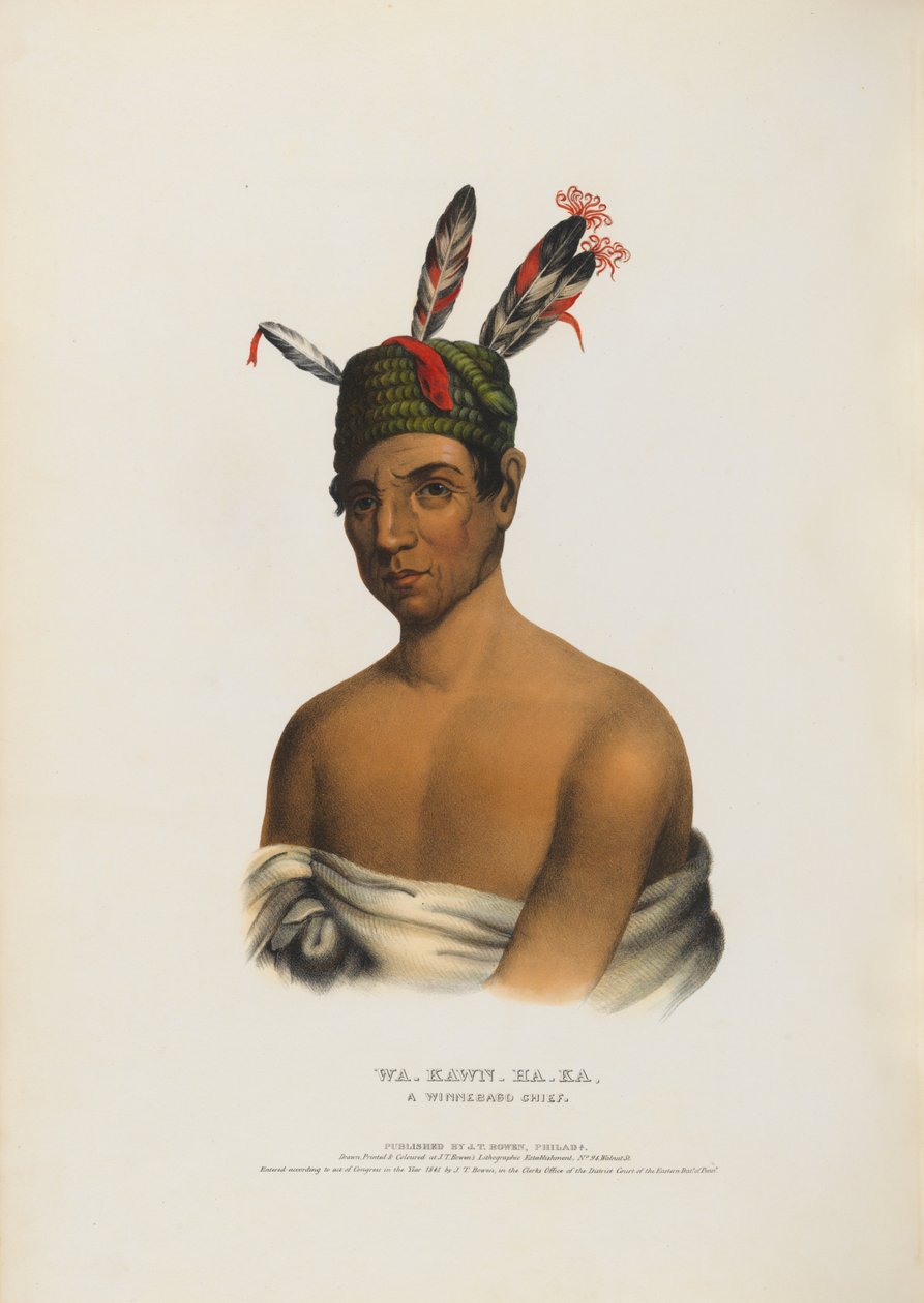 Wa-kawn-ha-ka - um chefe Winnebago de Charles Bird King