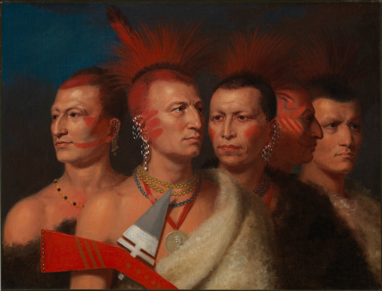 Young Omahaw, Águia de Guerra, Little Missouri e Pawnees, 1821. de Charles Bird King