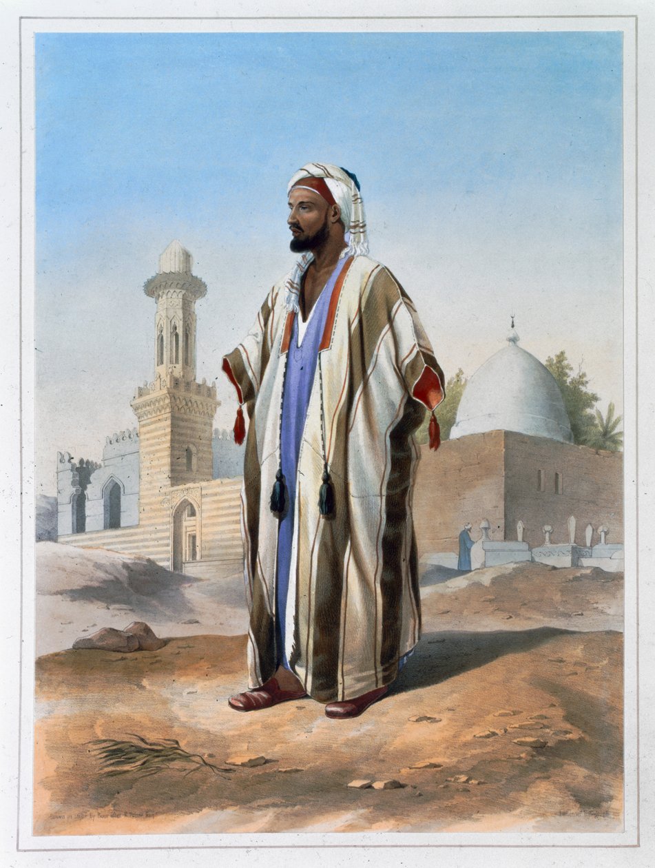 Um fellah vestido com uma haba, 1848 de Charles Bour