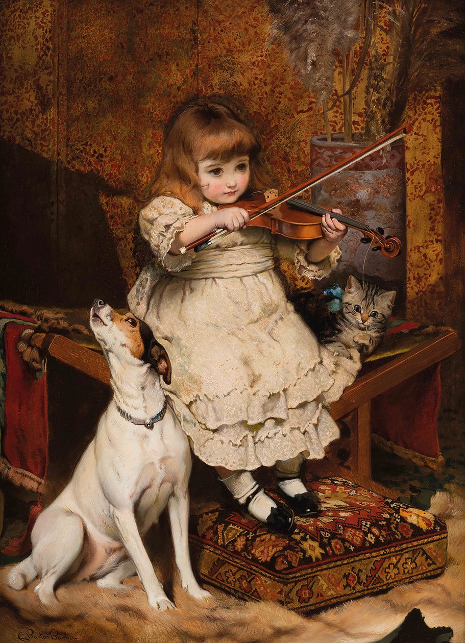 O pequeno violinista, 1887. de Charles Burton Barber