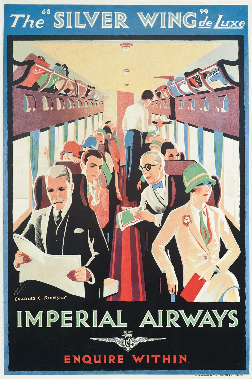Cartaz publicitário Imperial Airways (litografia a cores) de Charles C. Dickson