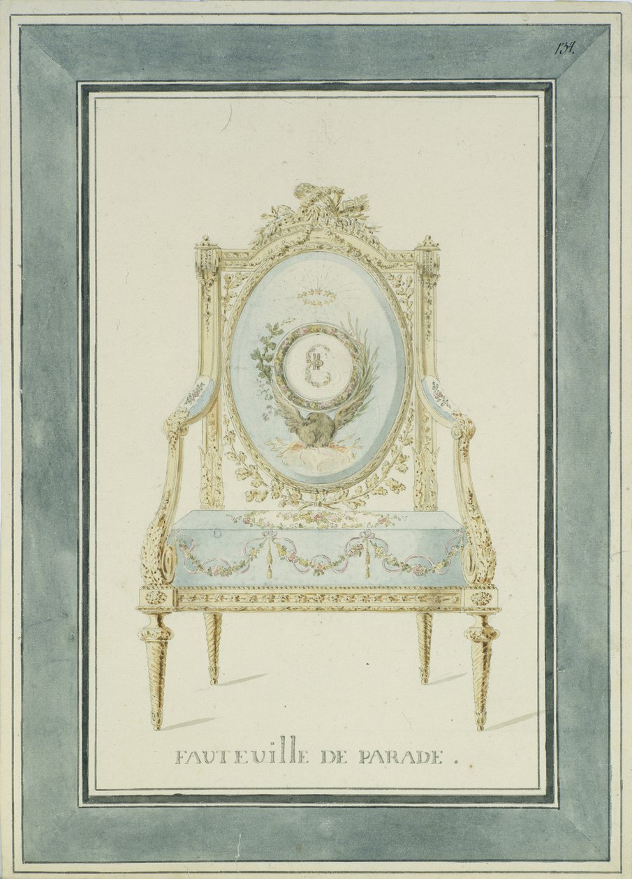Projeto do trono para o Palácio de Catarina em Tsarskoye Selo, década de 1780 de Charles Cameron