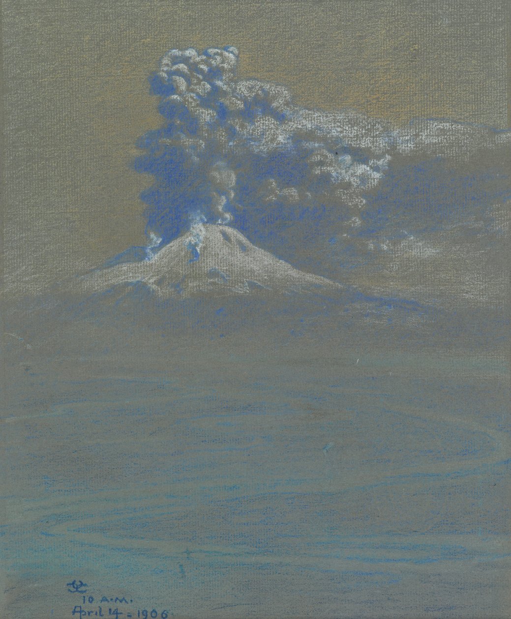 Um banho de cinza sobre Ottaviano, 1906 (pastel sobre papel cinza-azul) de Charles Caryl Coleman