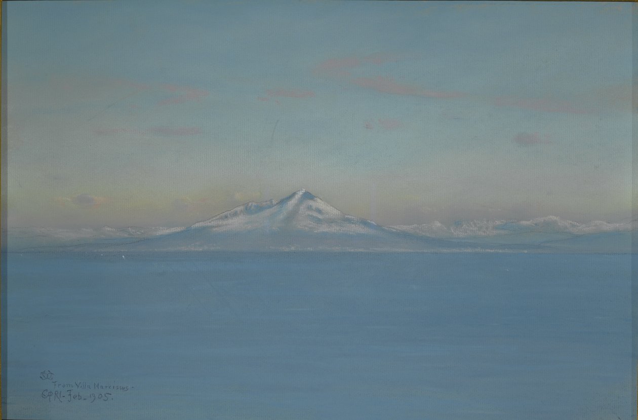 Vento Norte de Villa Narcissus, Capri, fevereiro de 1905 (lápis pastel ou colorido ou giz de cera no papel) de Charles Caryl Coleman