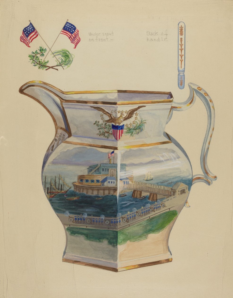 Jarro de porcelana de pedra vitrificada de Charles Caseau