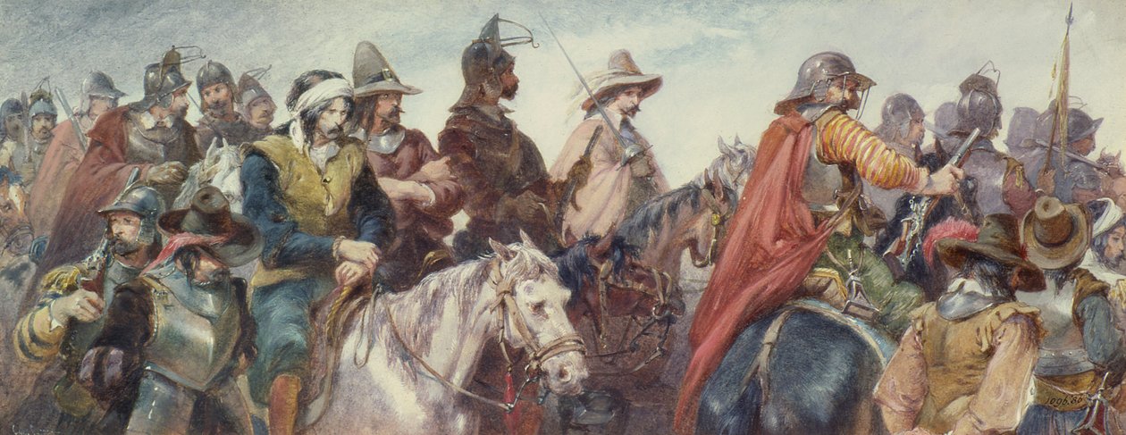 Cavalaria escoltando prisioneiros (desenho) de Charles Cattermole
