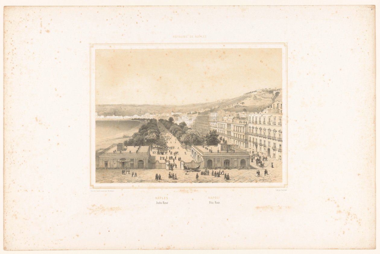 Vista da Villa Poggio Reale com avenida de árvores em Nápoles
Nápoles. Jardin Royal / Napoli. Villa Reale (título sobre o objecto)
Vistas do reino de Nápoles (título da série)
Royaume de Nápoles (título da série sobre o objecto) de Charles Claude Bachelier