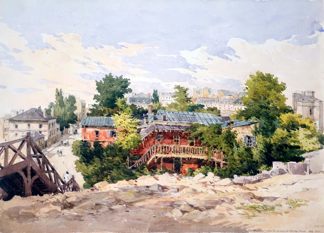 Marboeuf Road abaixo da Avenue de LAlma, Paris, 1867 de Charles Claude Pyne