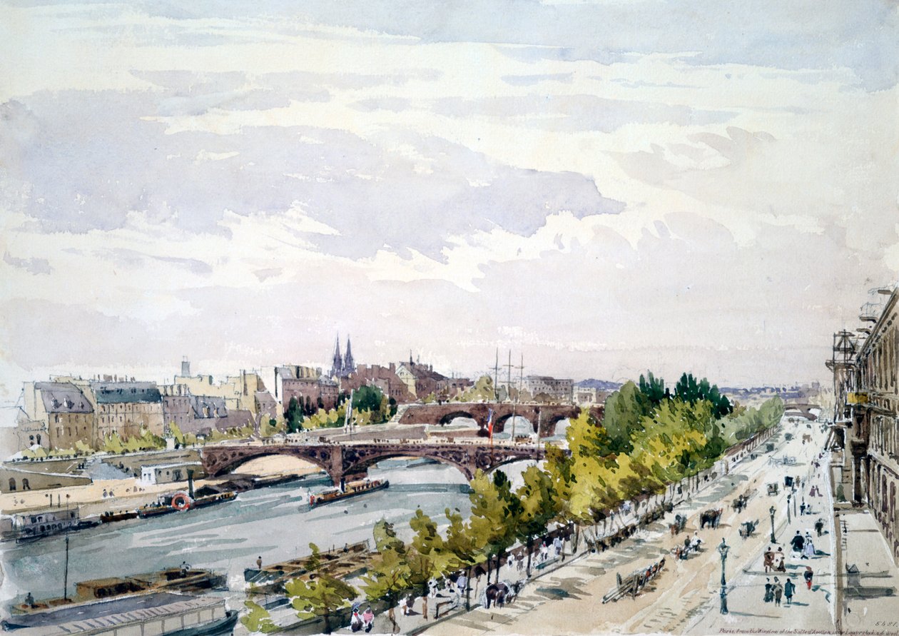 Paris, da Janela do Salle d&39;Apollon, no Louvre, olhando para o oeste, julho de 1867 de Charles Claude Pyne