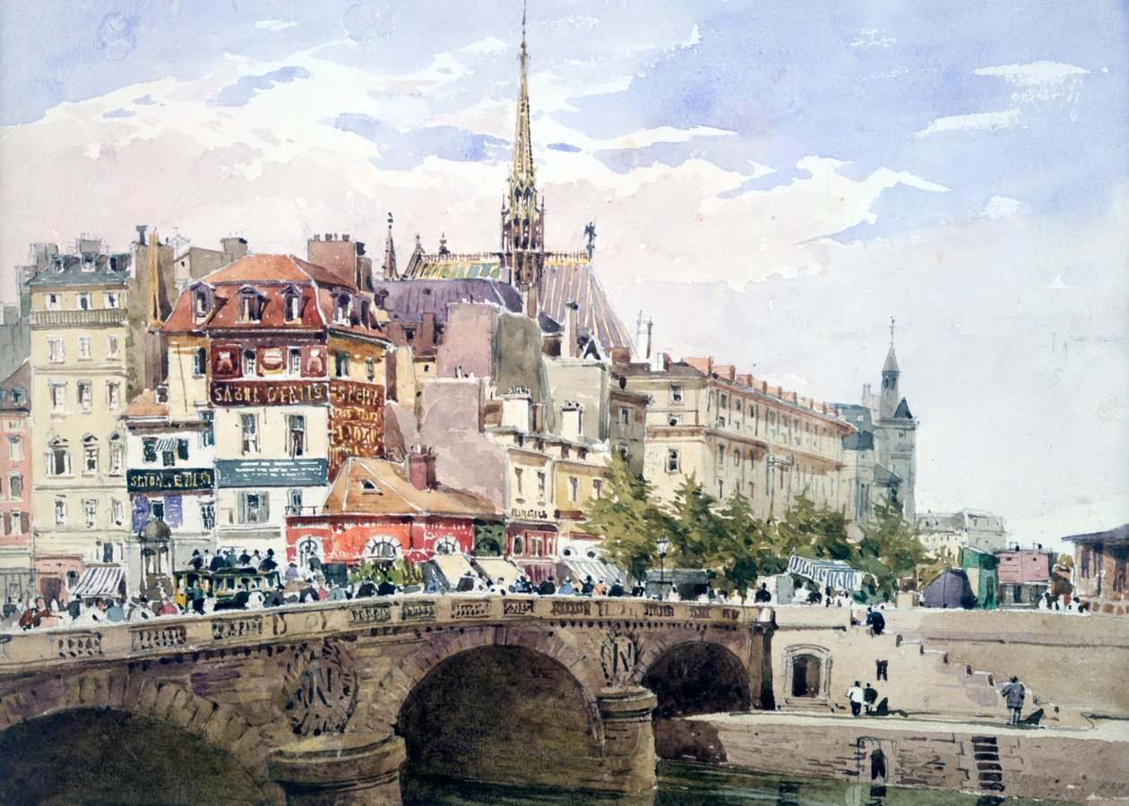 Ponte Saint-Michel, Paris, c1822-1878. de Charles Claude Pyne