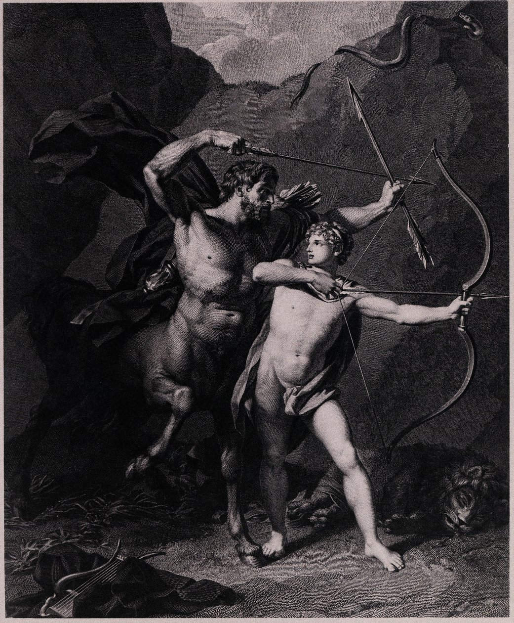 A educação de Aquiles, 1794 de Charles Clément Bervic