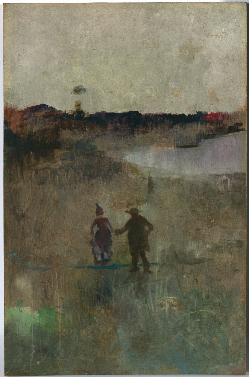 Paisagem com duas pequenas figuras, Richmond, NSW de Charles Edward Conder