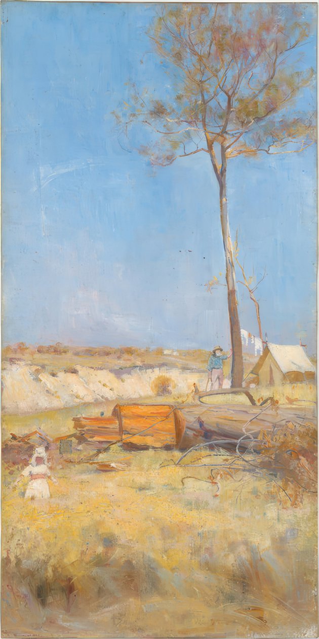 Sob um sol do sul (campo de madeira) de Charles Edward Conder