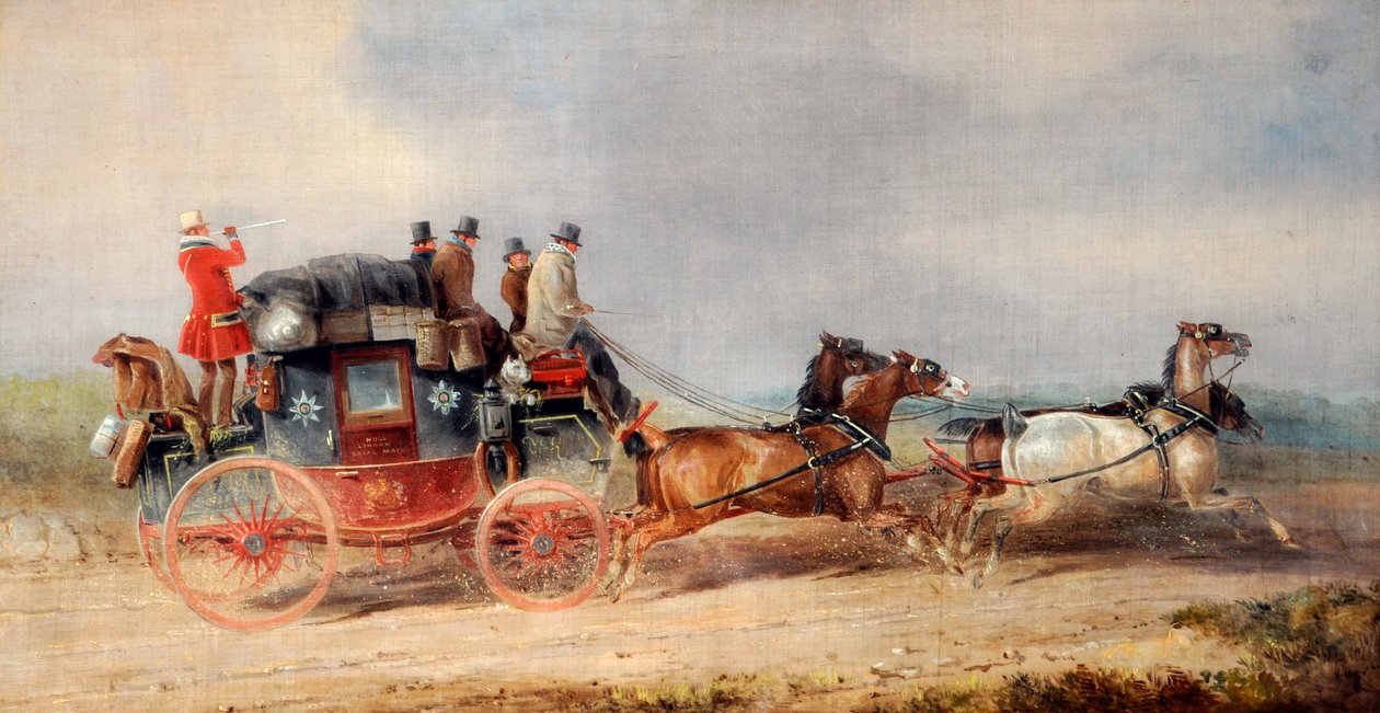 Correio Real de Hull e Londres, c.1835 (óleo sobre tela) de Charles Cooper Henderson