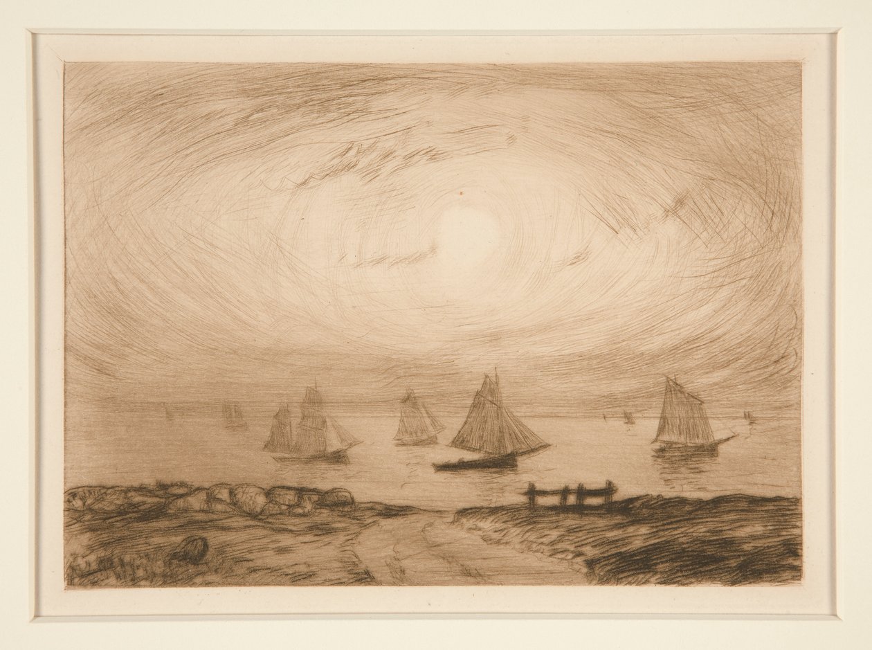 Barques au clair de lune (barcos ao luar) de Charles Cottet