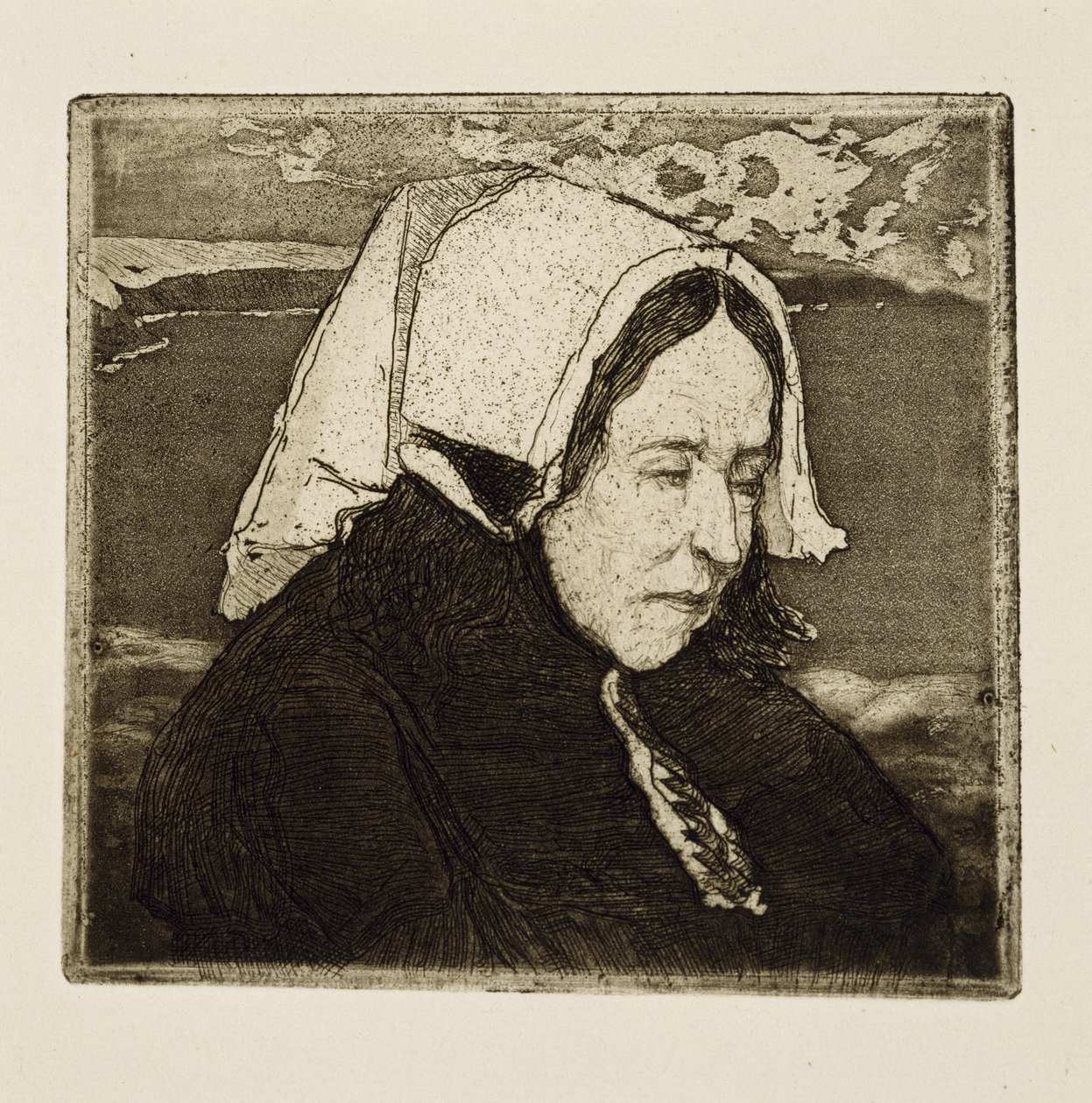 Mulher idosa de Oeussant de Charles Cottet