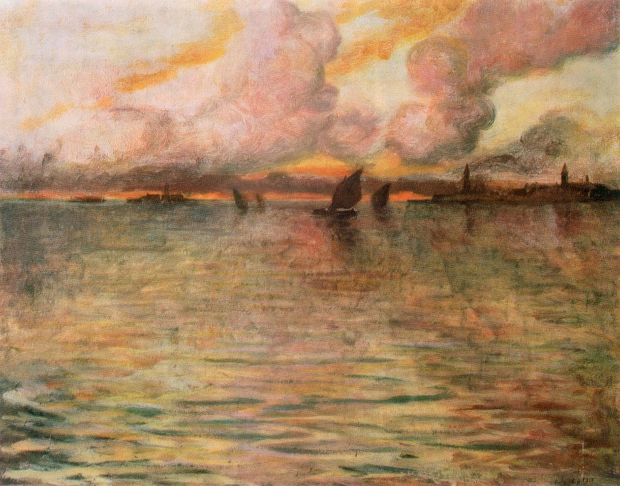 Vista do mar com vista distante de Veneza, 1896 de Charles Cottet
