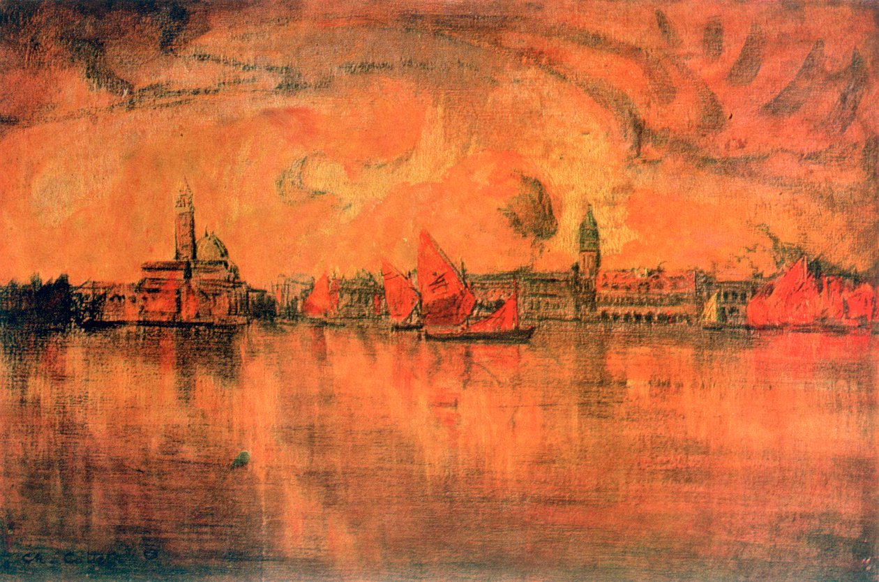 Vista de Veneza do mar, c1896 de Charles Cottet