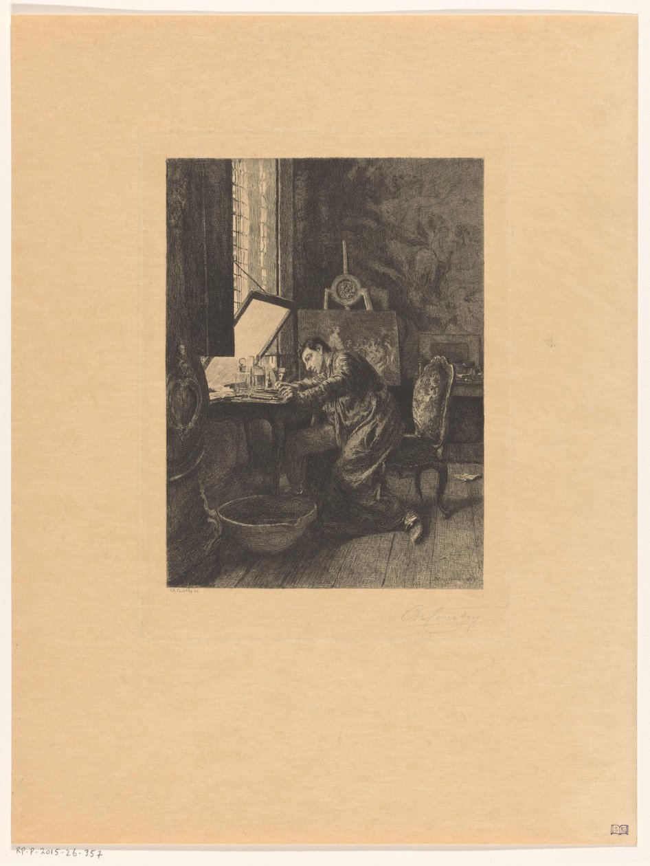 Etcher no trabalho de Charles Courtry (signed by artist)