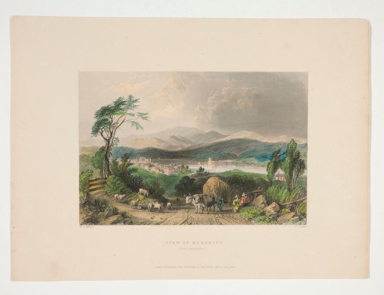 Vista de Meredith, New Hampshire, ilustração para Nathaniel Parker Willis de Charles Cousen