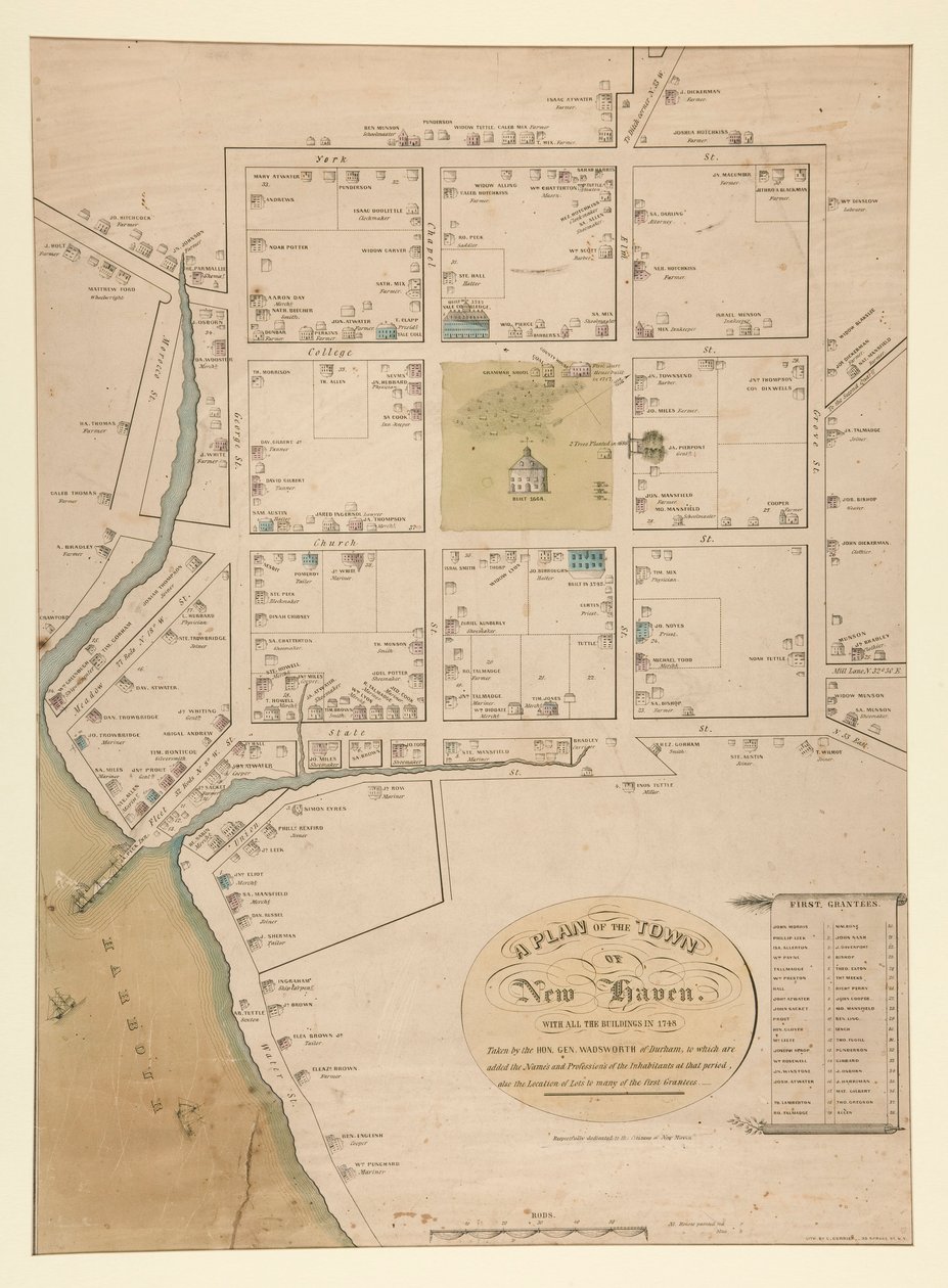 Um Plano da Cidade de New Haven, (P 3903) de Charles Currier