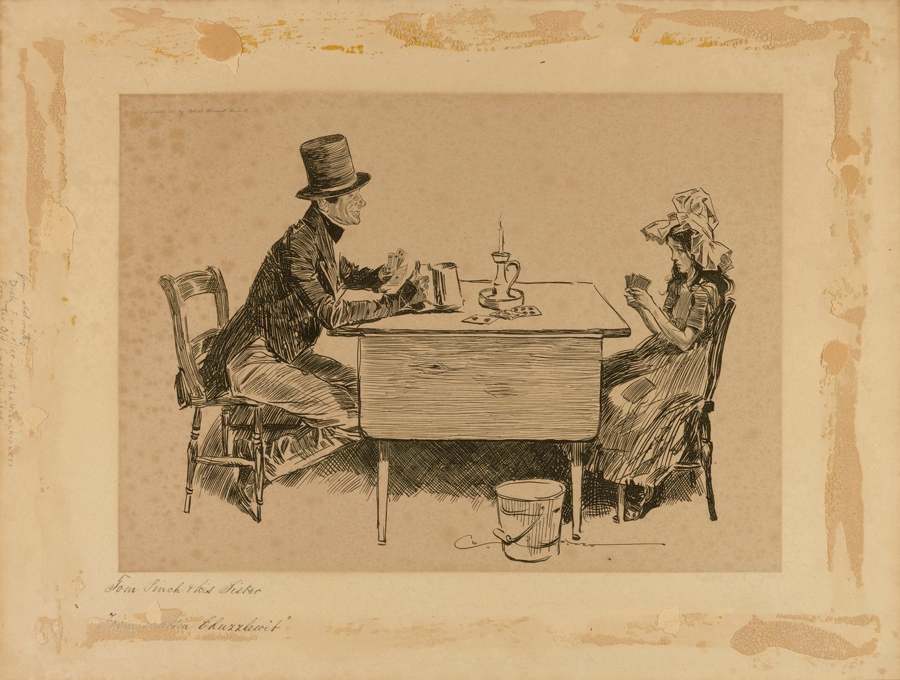 Tom Pinch e a sua irmã, de "Martin Chuzzlewit" de Charles Dana Gibson