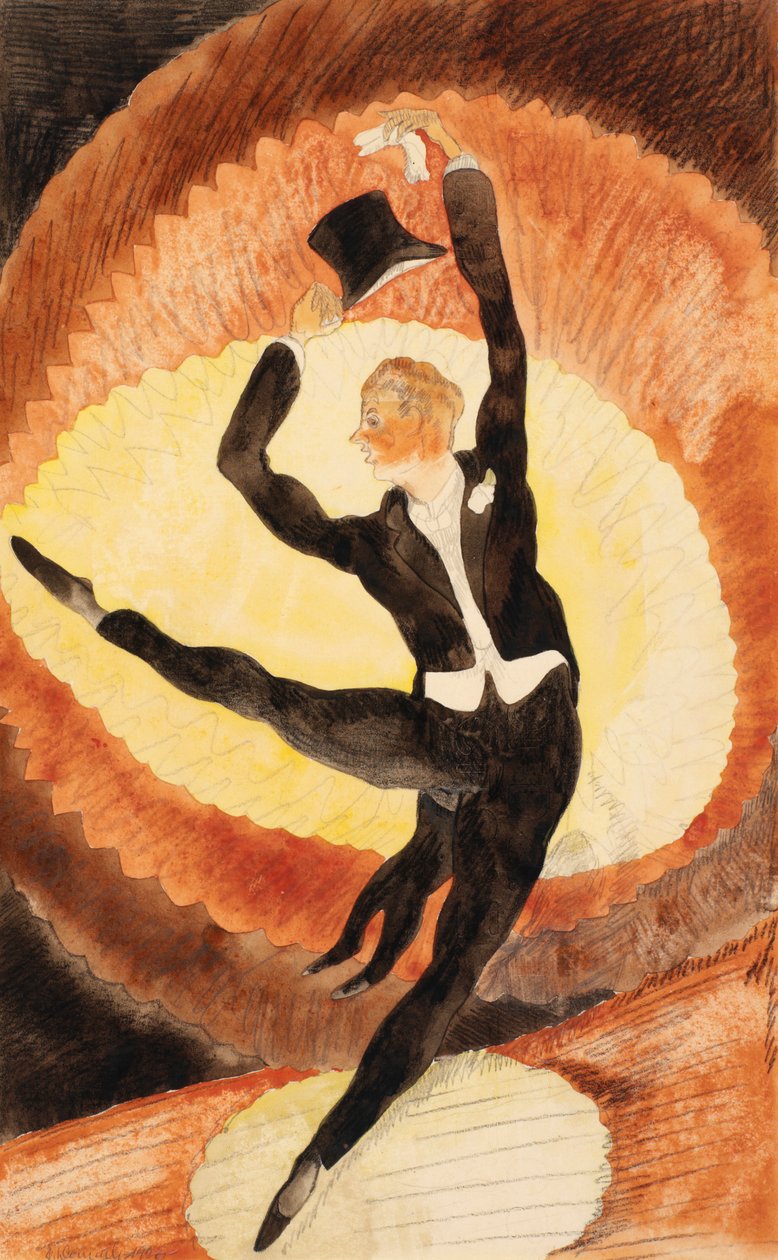 Em Vaudeville: Dançarino Acrobático Masculino com Cartola de Charles Demuth