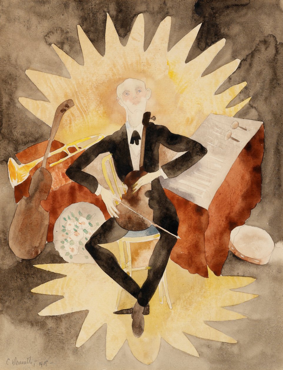 Músico (wc no papel) de Charles Demuth