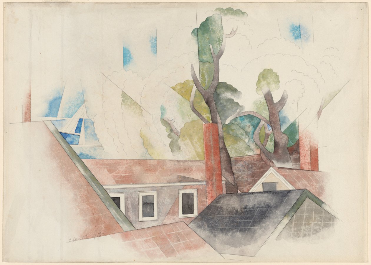 Telhados e árvores de Charles Demuth