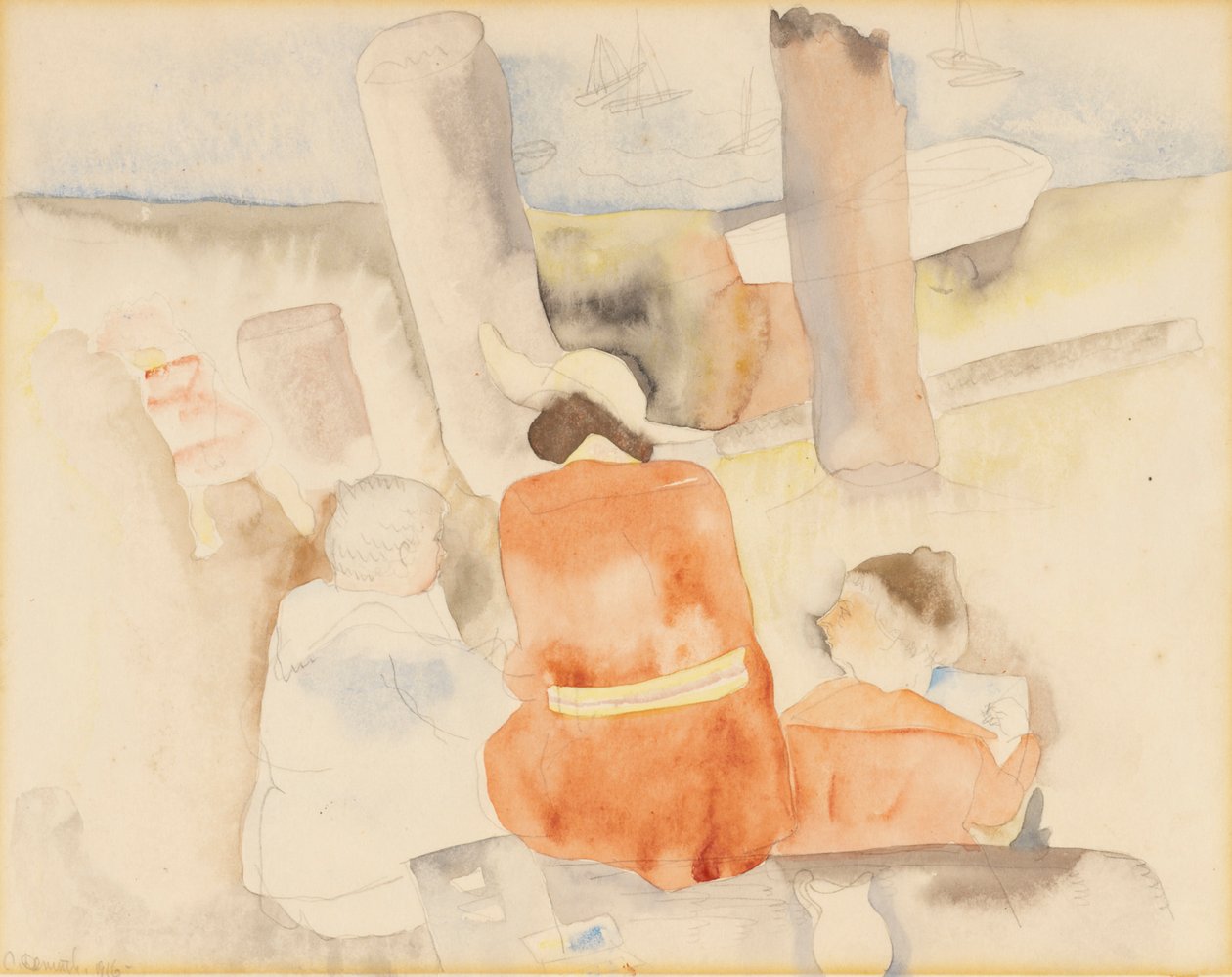 Esboço de três figuras de Charles Demuth