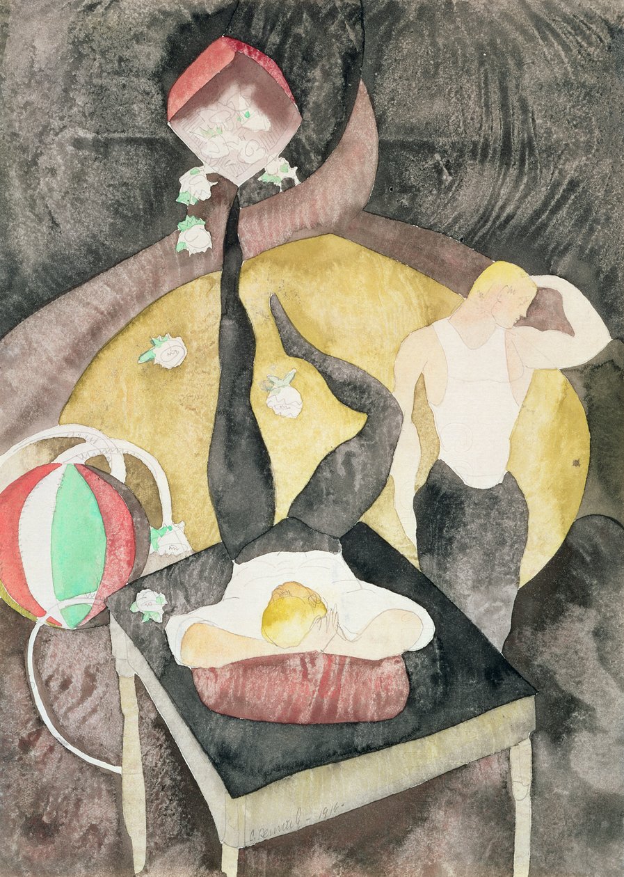 Dois Acrobat Jugglers, 1916 (wc no papel) de Charles Demuth