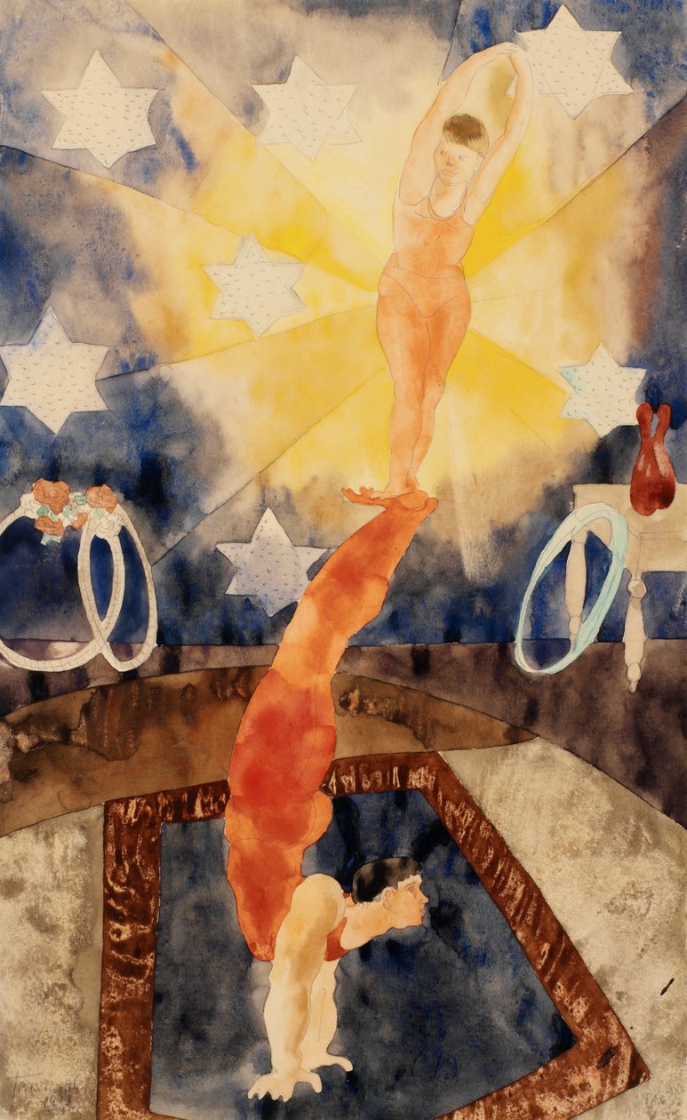 Dois acrobatas em calças vermelhas de Charles Demuth