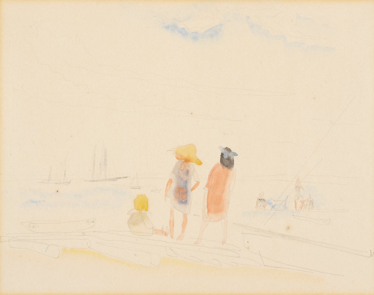 Duas mulheres e crianças na praia de Charles Demuth
