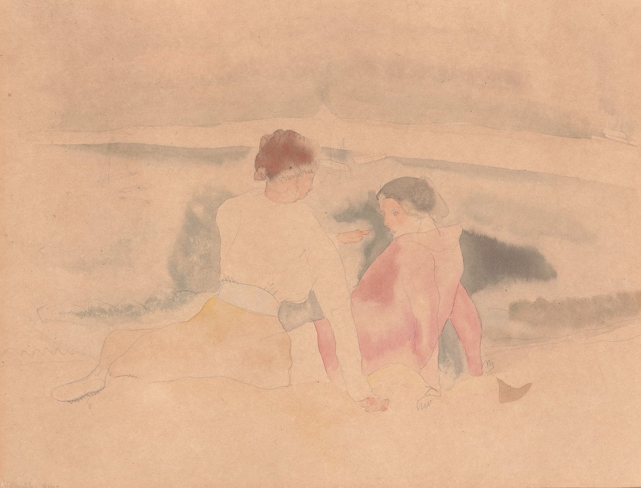 Sem título (Duas mulheres e barcos) de Charles Demuth