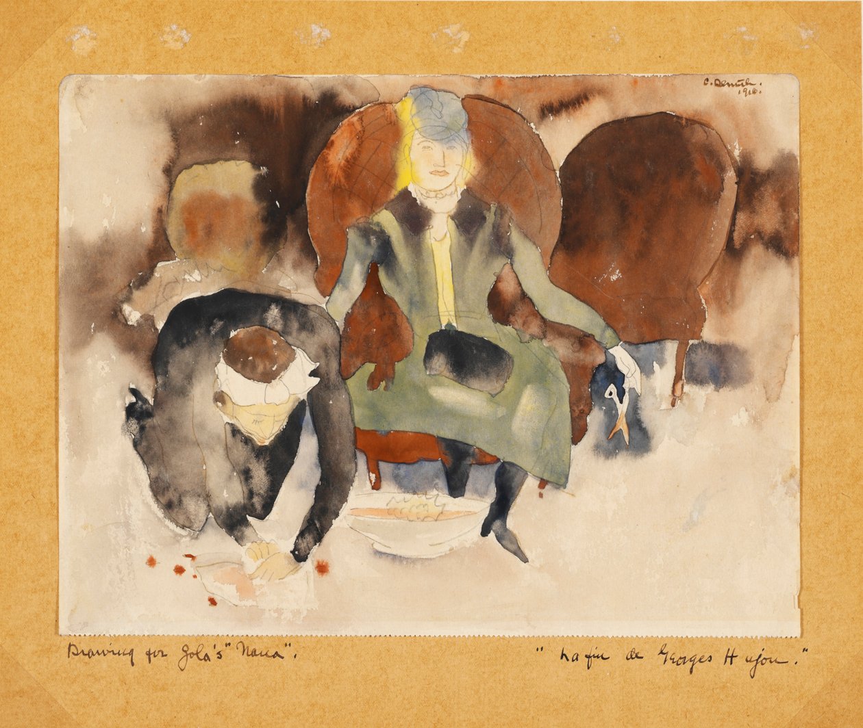 Zolas Nana, 1910 (wc no papel) de Charles Demuth