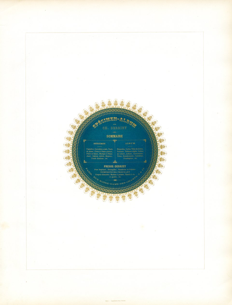 Índice circular com margem ornamental (impressão) de Charles Derriey