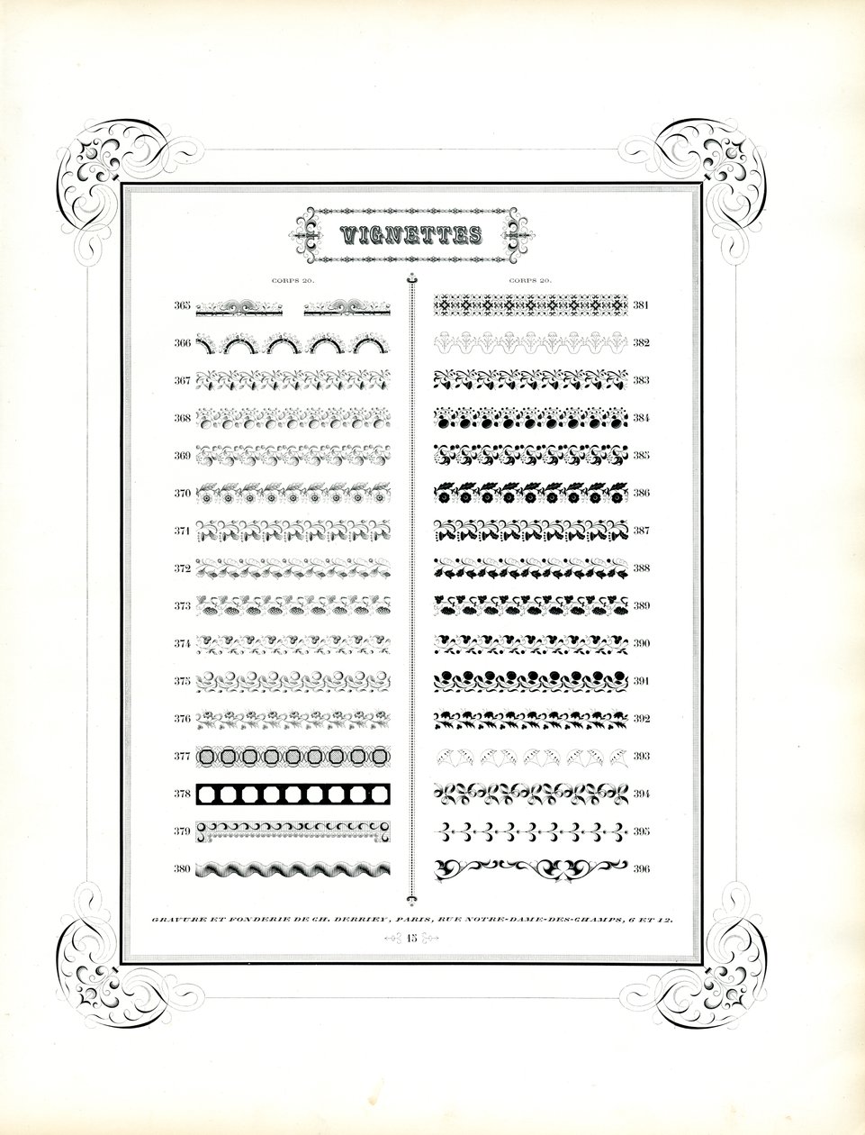 Coleção de faixas ornamentais florais e geométricas (impressão) de Charles Derriey